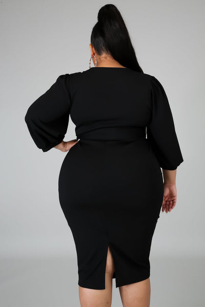 Sexy Low Cut Black Dress